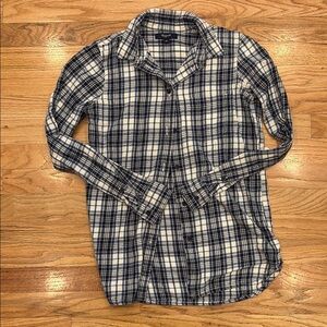 Madewell Blue Plaid flannel Shirt